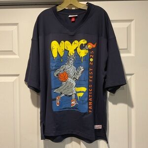 NWT Mitchell & Ness Navy Blue Fanatics Fest Men’s Jersey Shirt Top Xmas Gift, XL